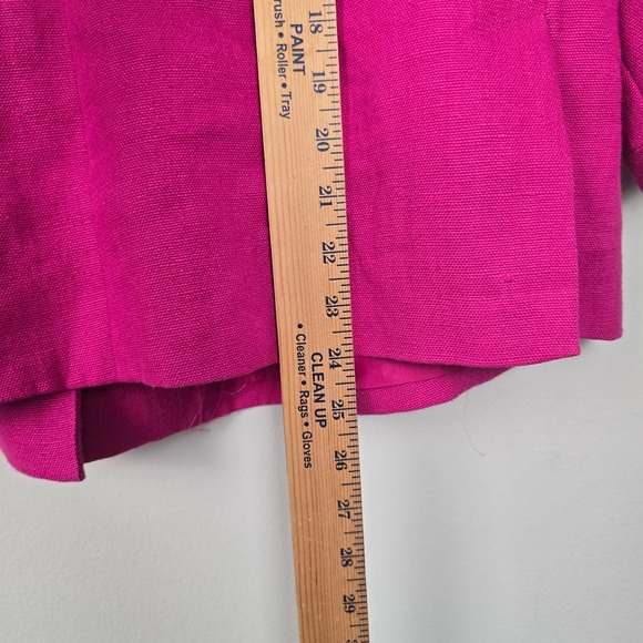 Talbots Women's 20WP Linen Blend Blazer Jacket Pink 3/4 Sleeve Button Front - Picture 9 of 10